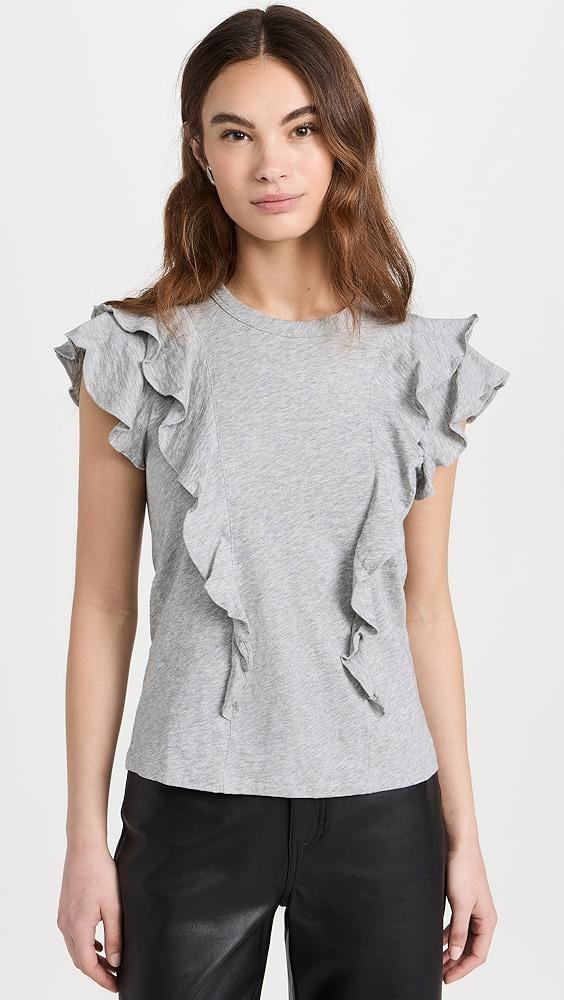 Veronica Beard Jean Bea Short Sleeve Ruffle Tee | Shopbop Product Image