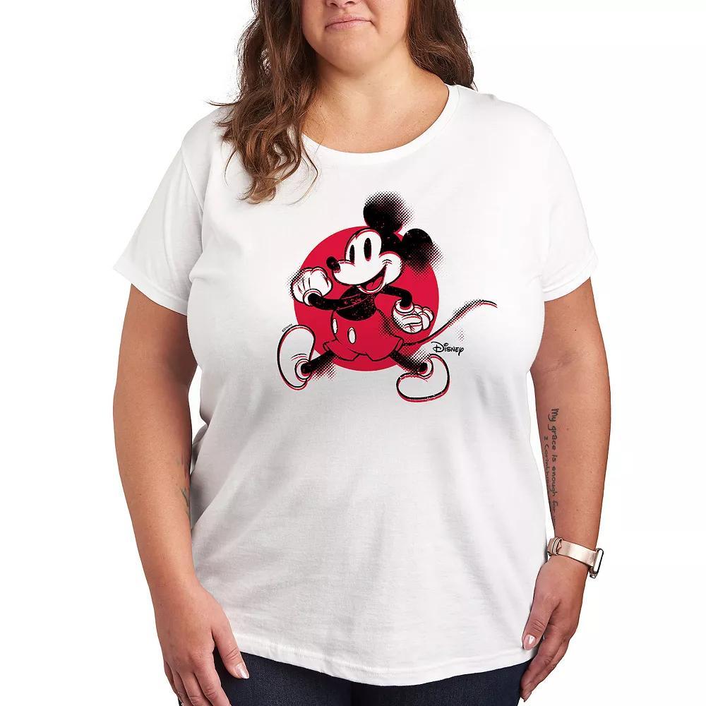 Disney's Mickey Mouse Plus Retro Glitch Graphic Tee, Women's,  Product Image