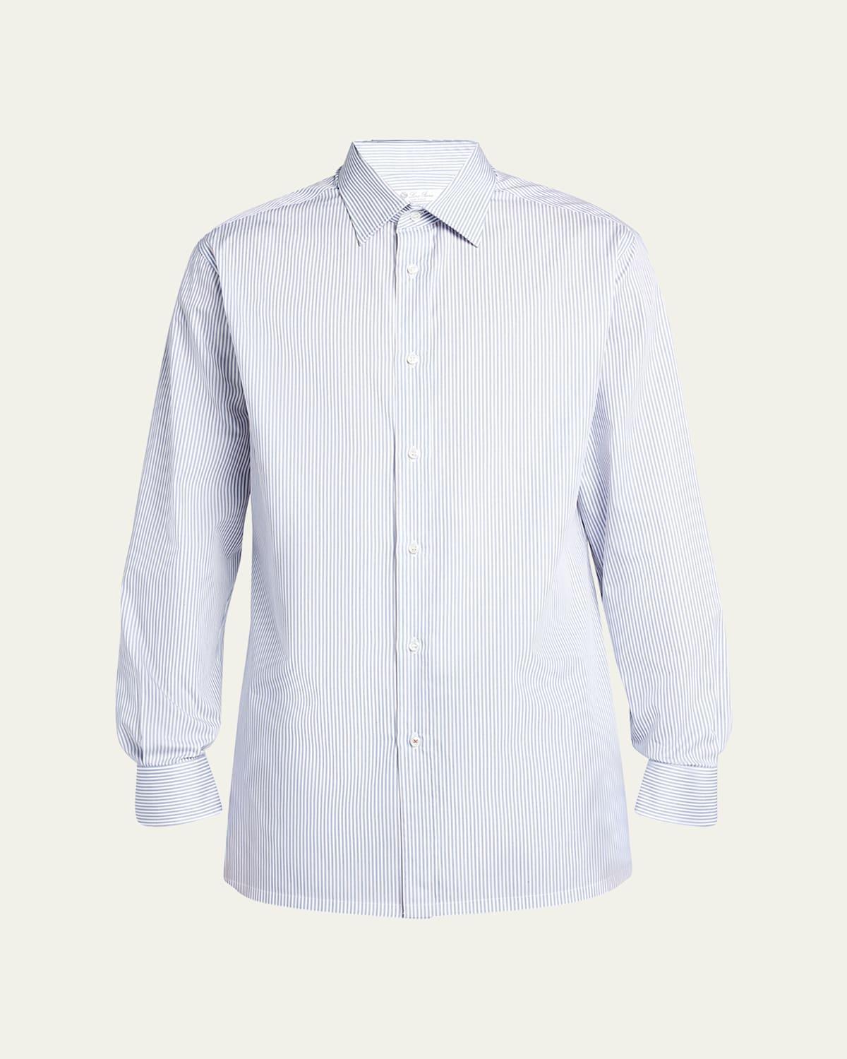 Mens Cotton Micro-Stripe Dress Shirt Product Image