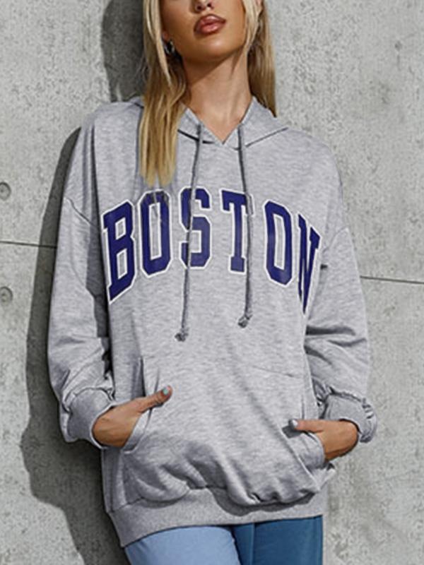 Contrast Letter Print Oversized Hoodie Product Image