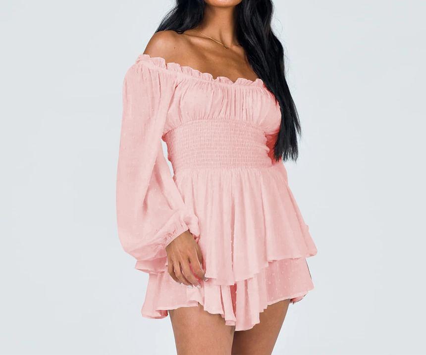 Long-Sleeve Off-Shoulder Romper Product Image