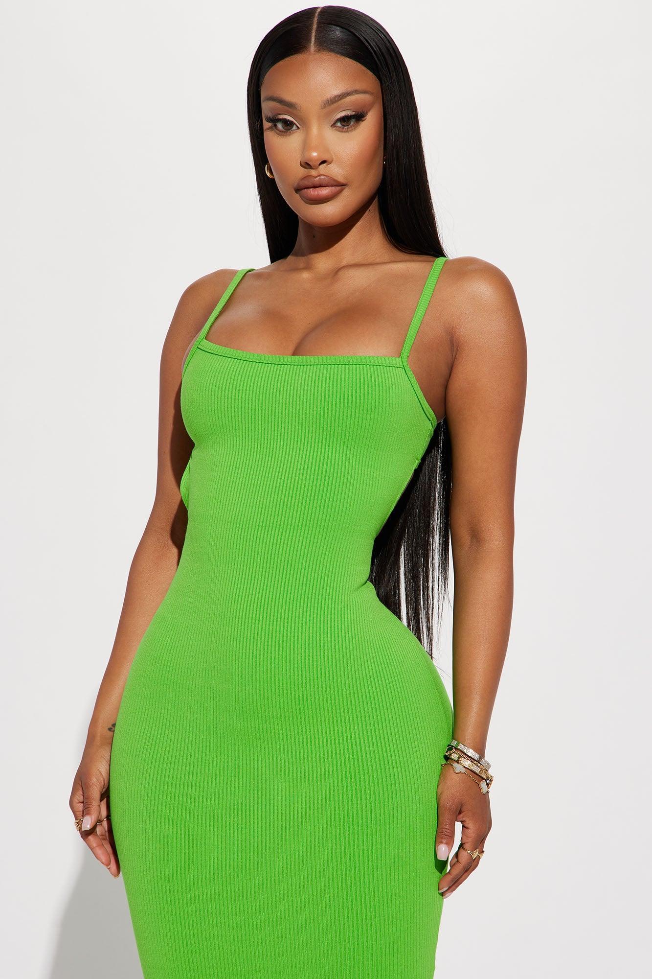 Milani Snatched Midi Dress - Green Apple Product Image