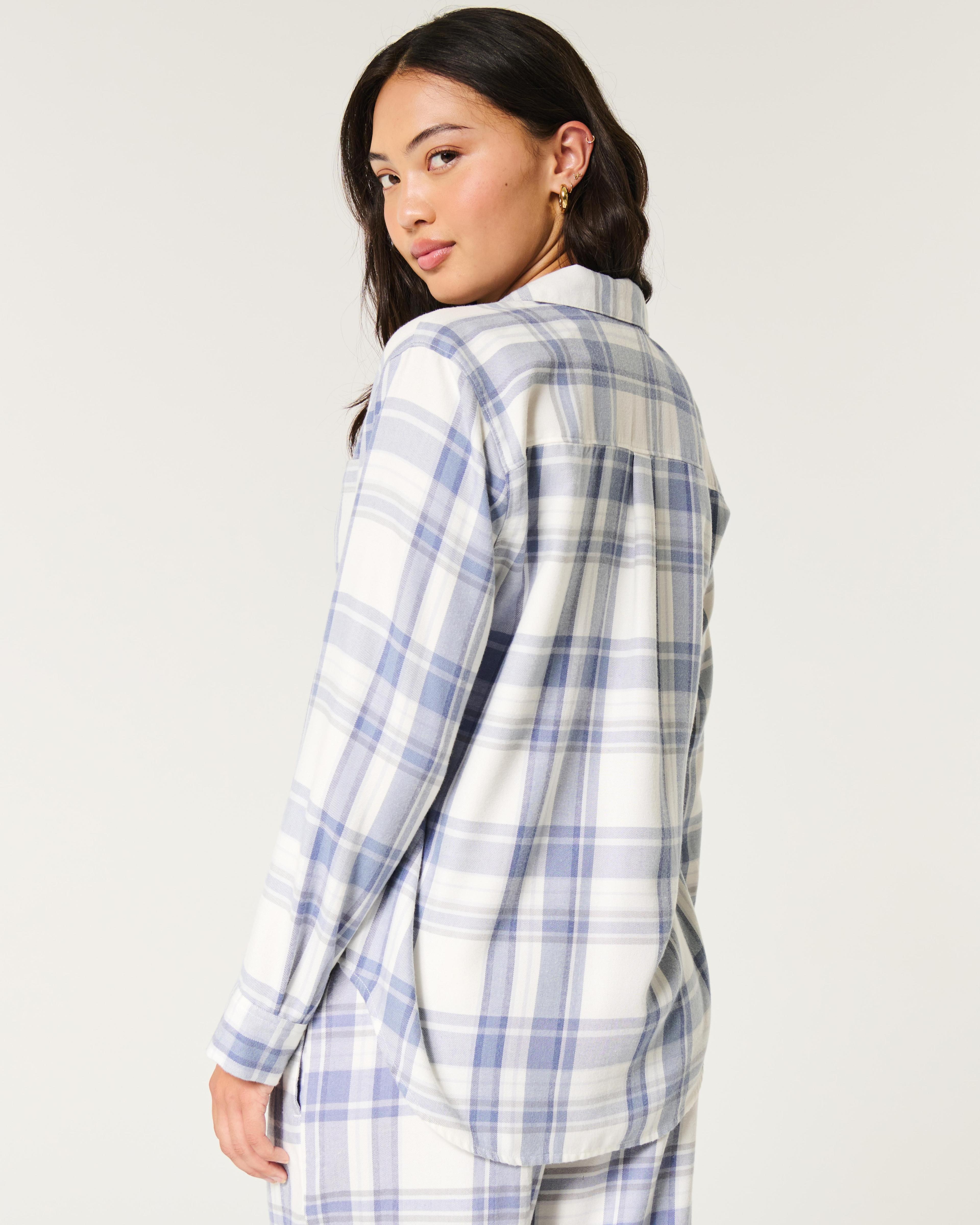 Long-Sleeve Flannel Pajama Top Product Image