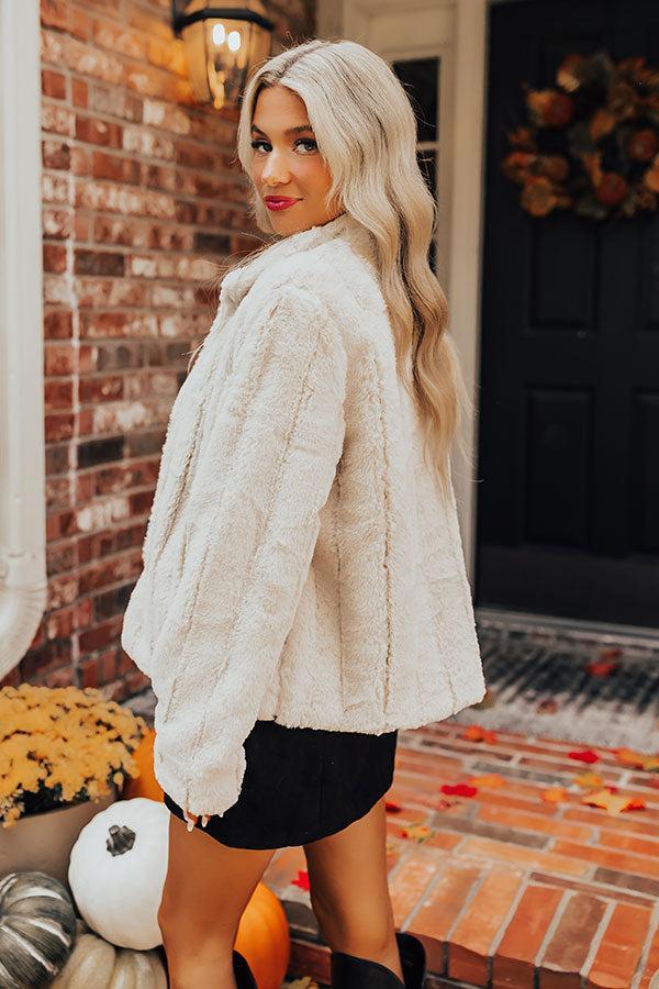 Luxe Feeling Plush Jacket in Cream Product Image
