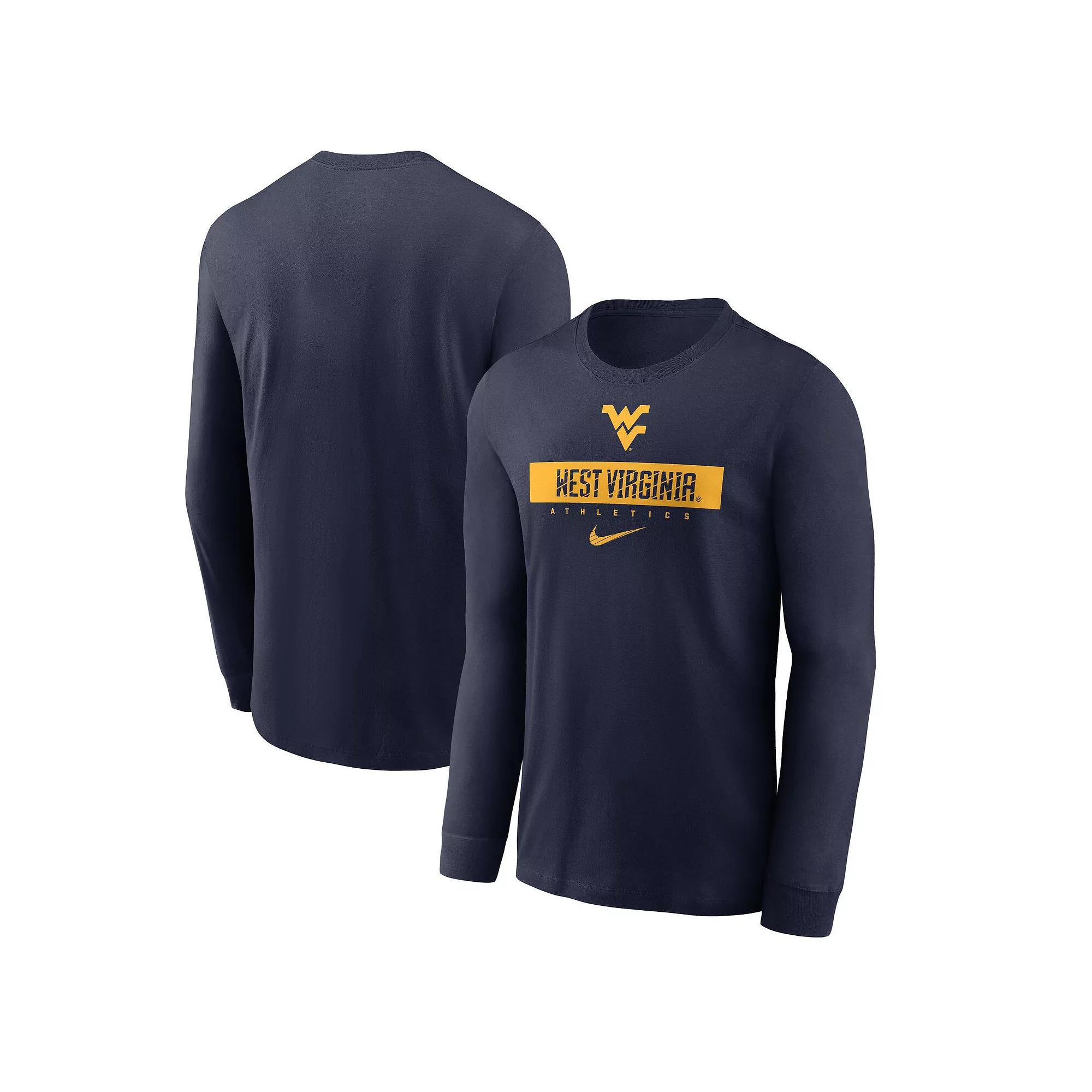 Men's Nike Navy West Virginia Mountaineers 2024 Sideline Legend Performance Long Sleeve T-Shirt, Size: Large, Blue Product Image