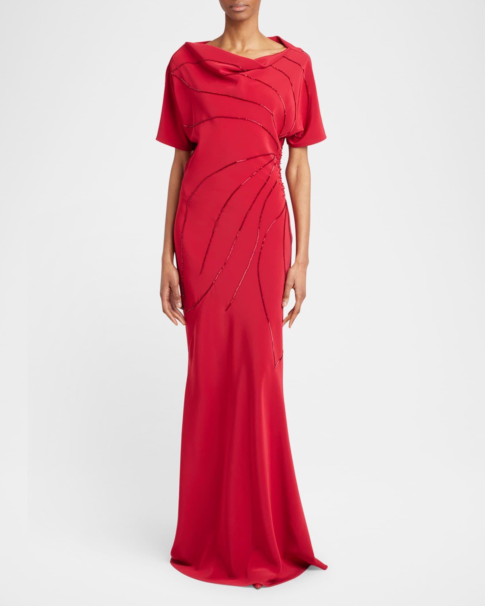 Embellished Cowl-Neck Gown Product Image