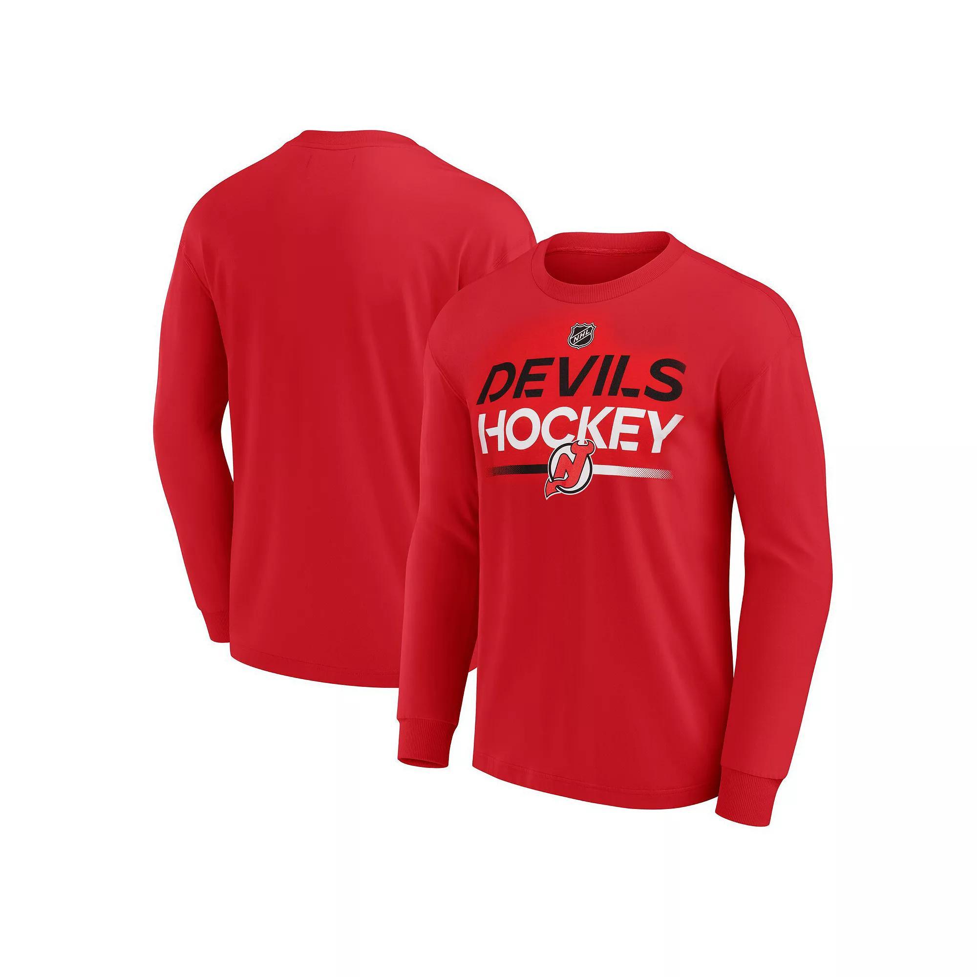 Men's Fanatics  Red New Jersey Devils Long Sleeve T-Shirt, Size: Small, Nhl Red Product Image