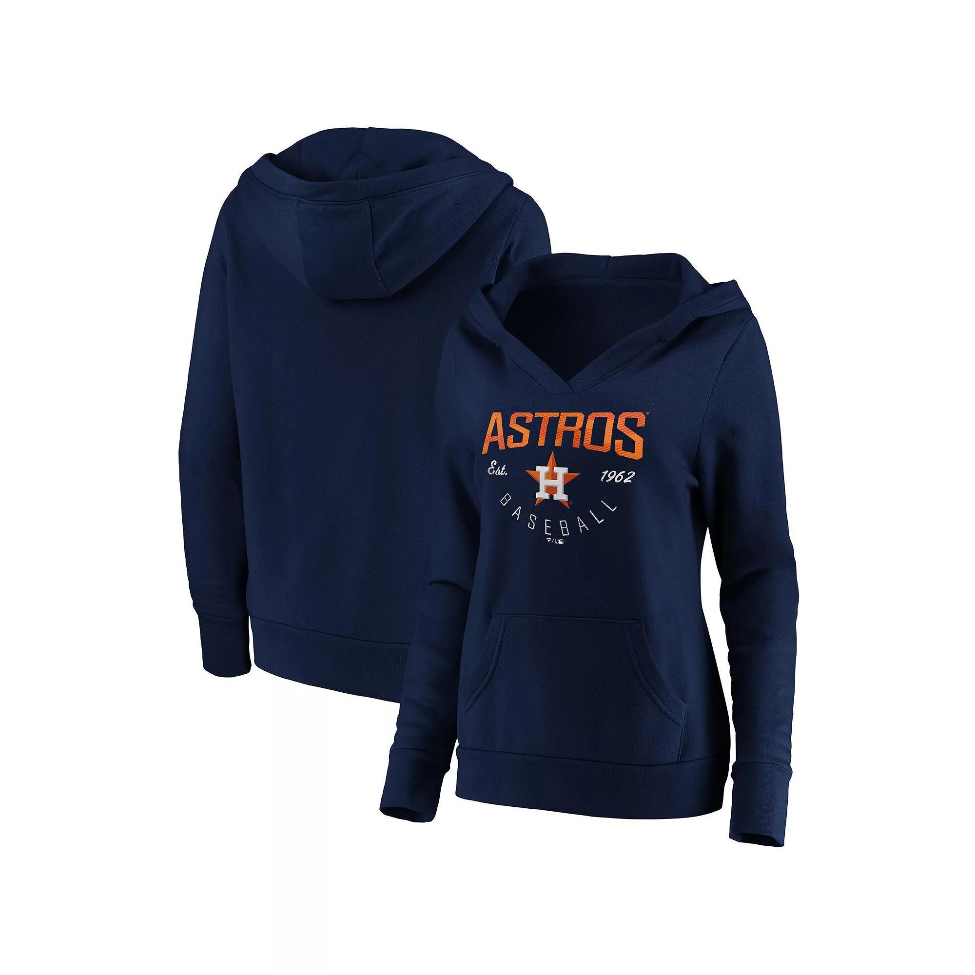 Women's Fanatics Branded Navy Houston Astros Core Live For It V-Neck Pullover Hoodie, Size: Small, Blue Product Image