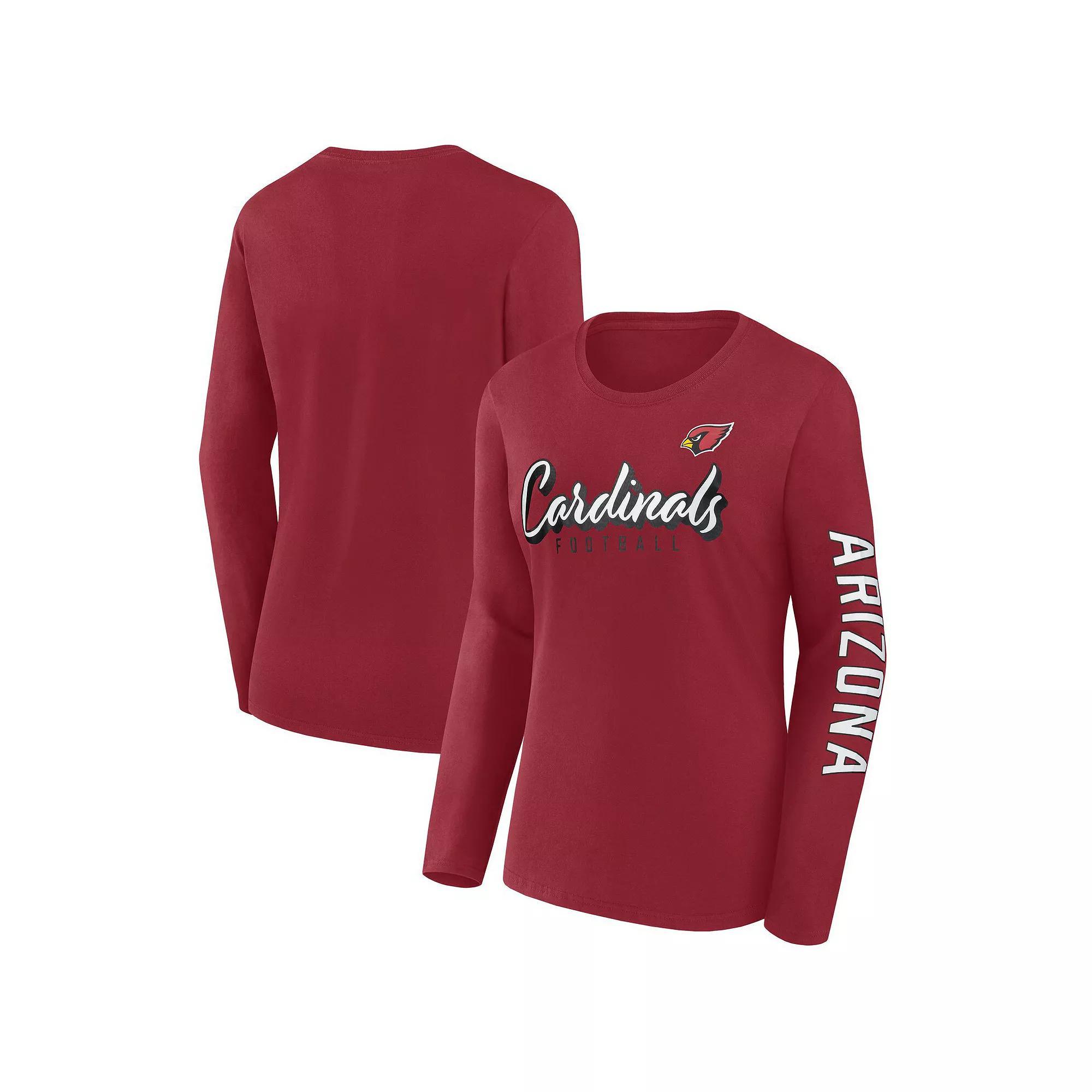 Women's Fanatics Cardinal Arizona Cardinals Cheerleader Long Sleeve T-Shirt, Size: Medium, Red Product Image
