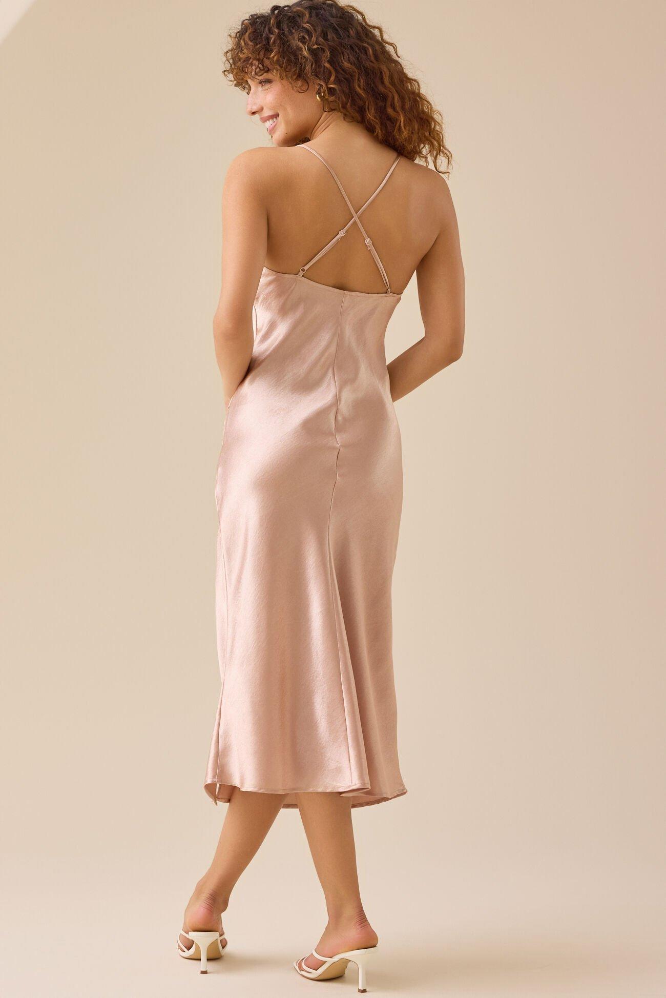 Andrea Satin Maxi Dress Product Image