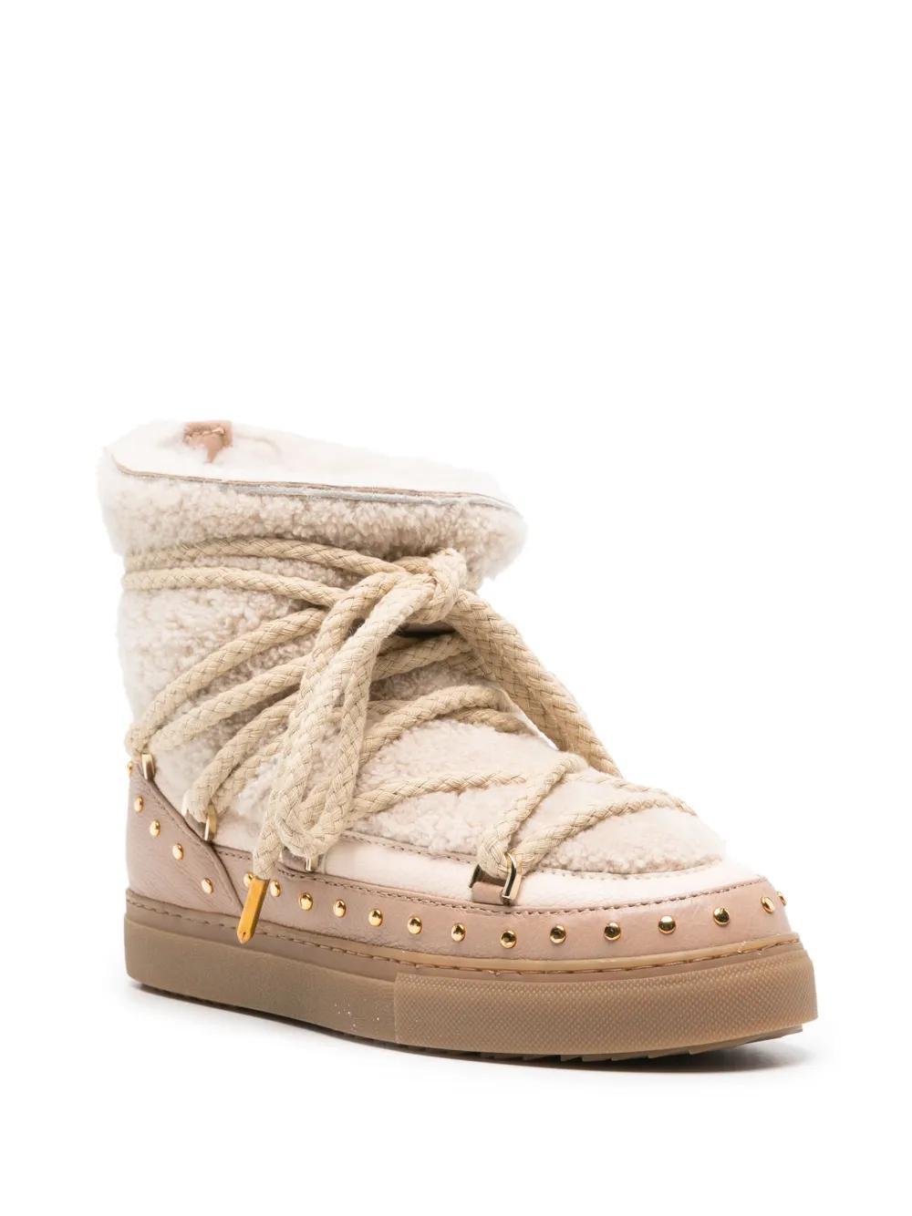 shearling lace-up boots Product Image