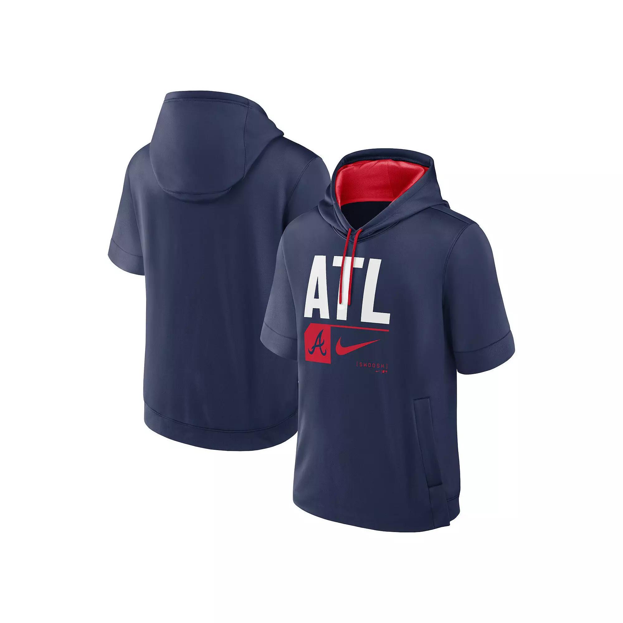 Men's Nike Navy Boston Red Sox Tri Code Lockup Short Sleeve Pullover Hoodie,  Product Image