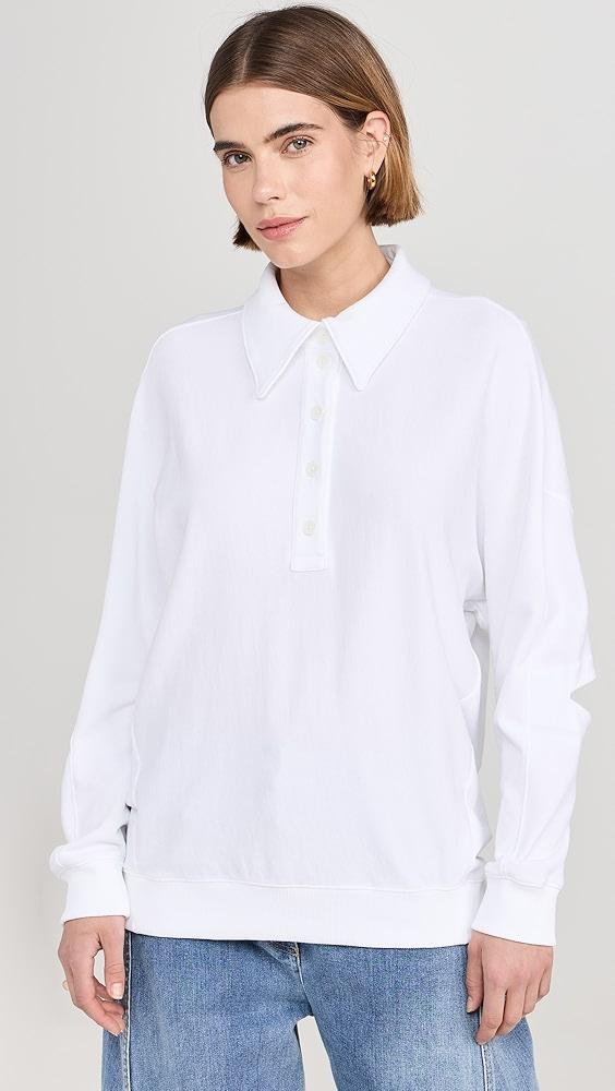 Tibi Summer Sweatshirting Polo Collar Sweatshirt | Shopbop Product Image