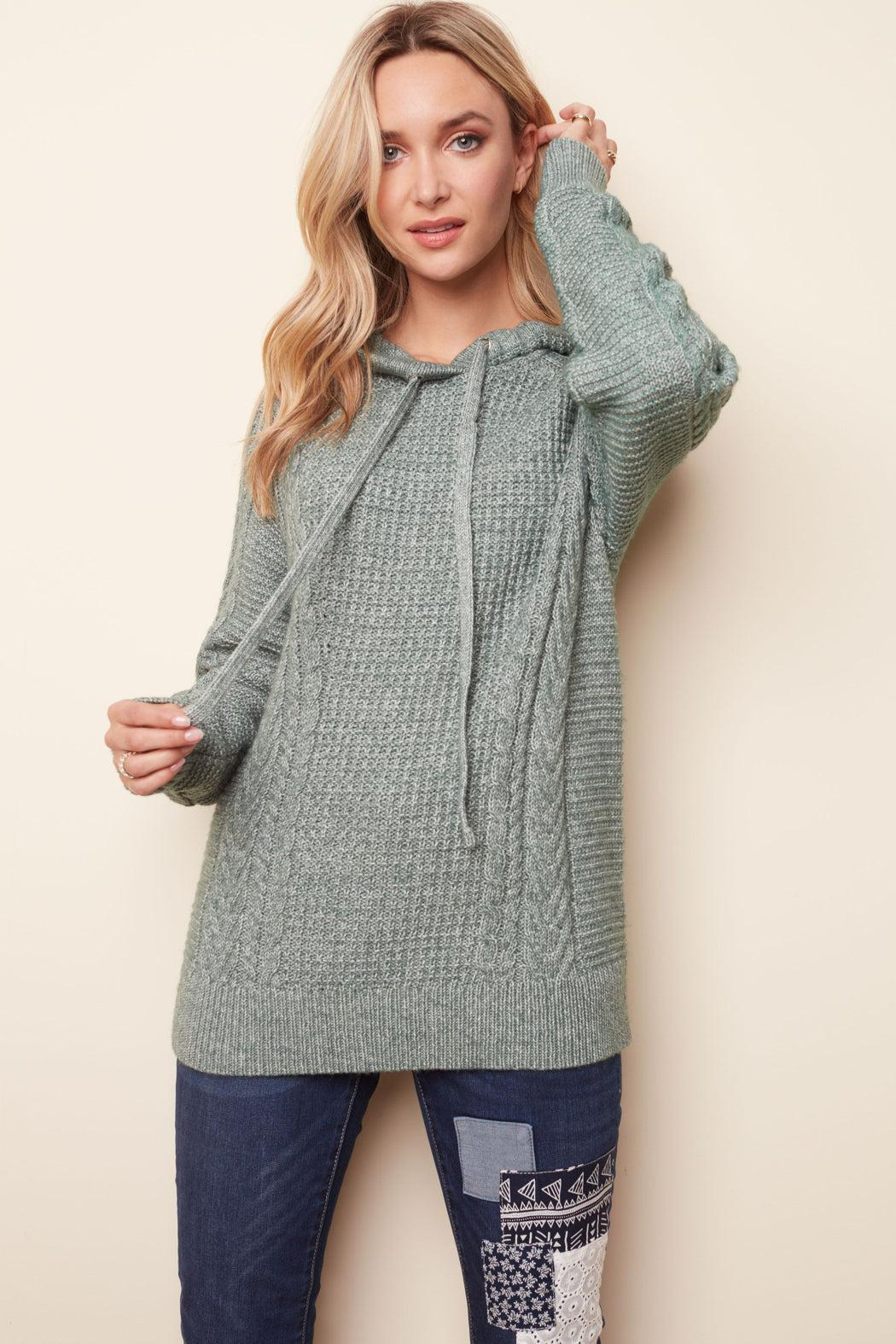 Hooded Raglan Sweater Product Image