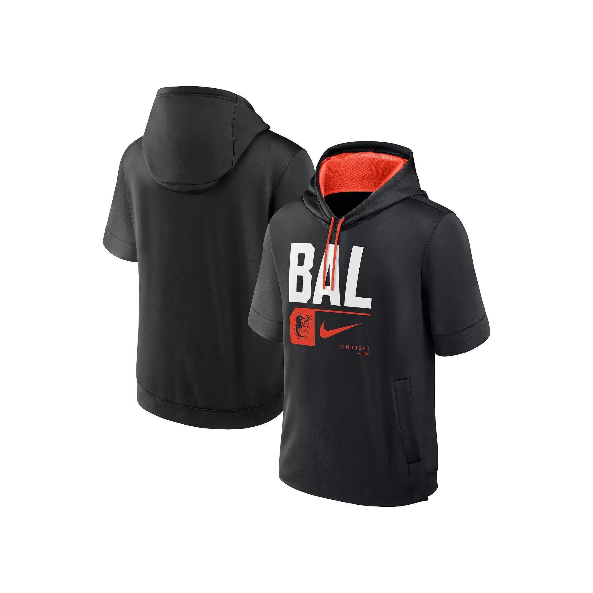 Men's Nike Black Baltimore Orioles Tri Code Lockup Short Sleeve Pullover Hoodie, Size: Medium Product Image