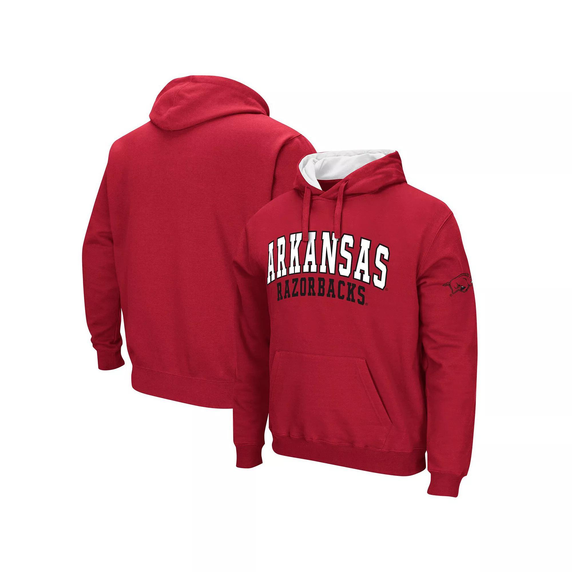 Men's Colosseum Cardinal Arkansas Razorbacks Double Arch Pullover Hoodie, Size: Medium, Red Product Image