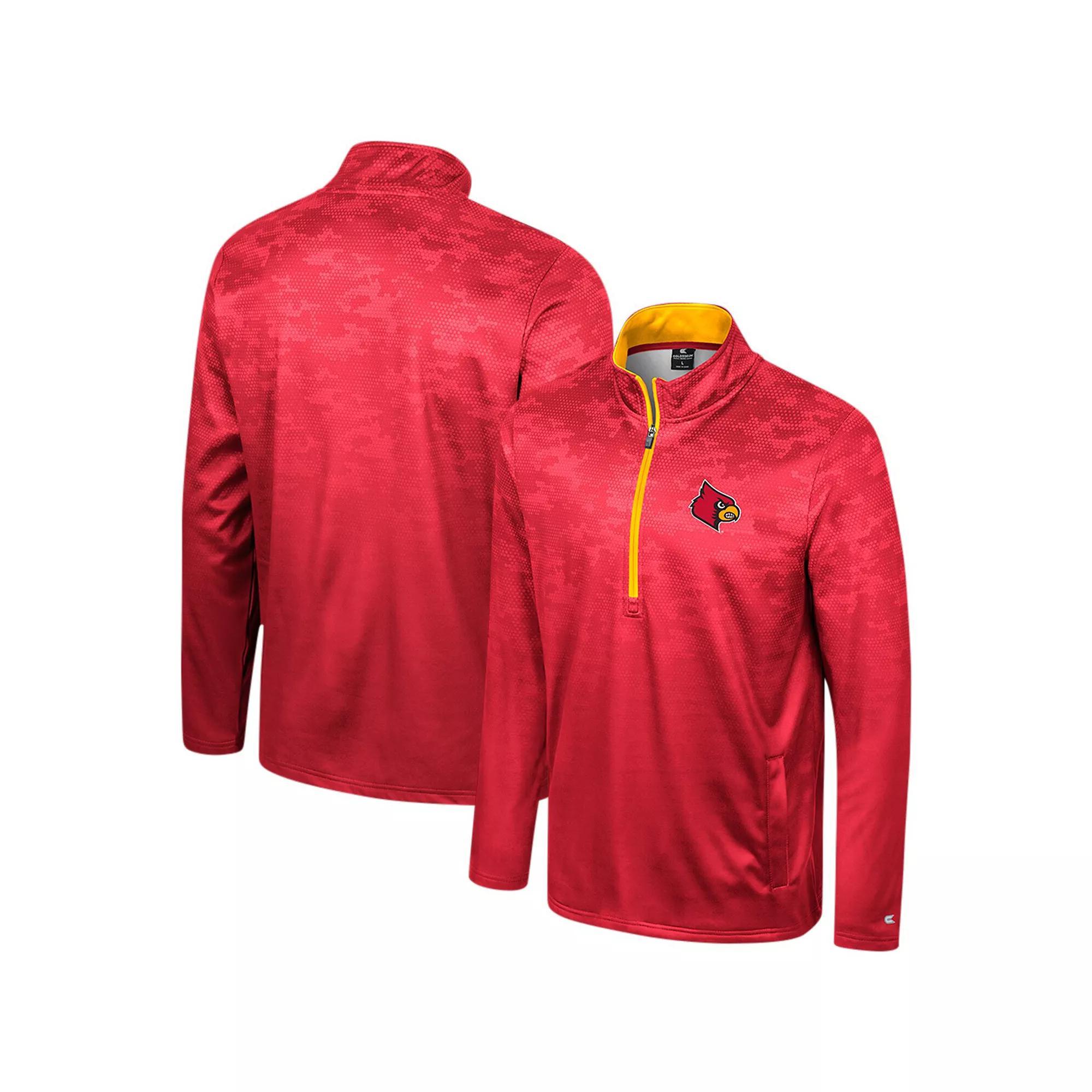 Men's Colosseum Red Louisville Cardinals The Machine Half-Zip Jacket,  Product Image