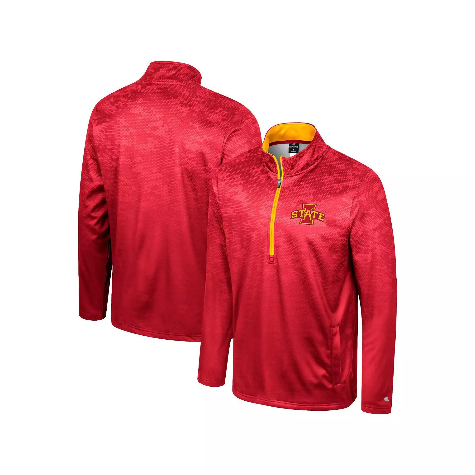 Men's Colosseum  Cardinal Iowa State Cyclones The Machine Half-Zip Jacket, Size: Large, Red Product Image