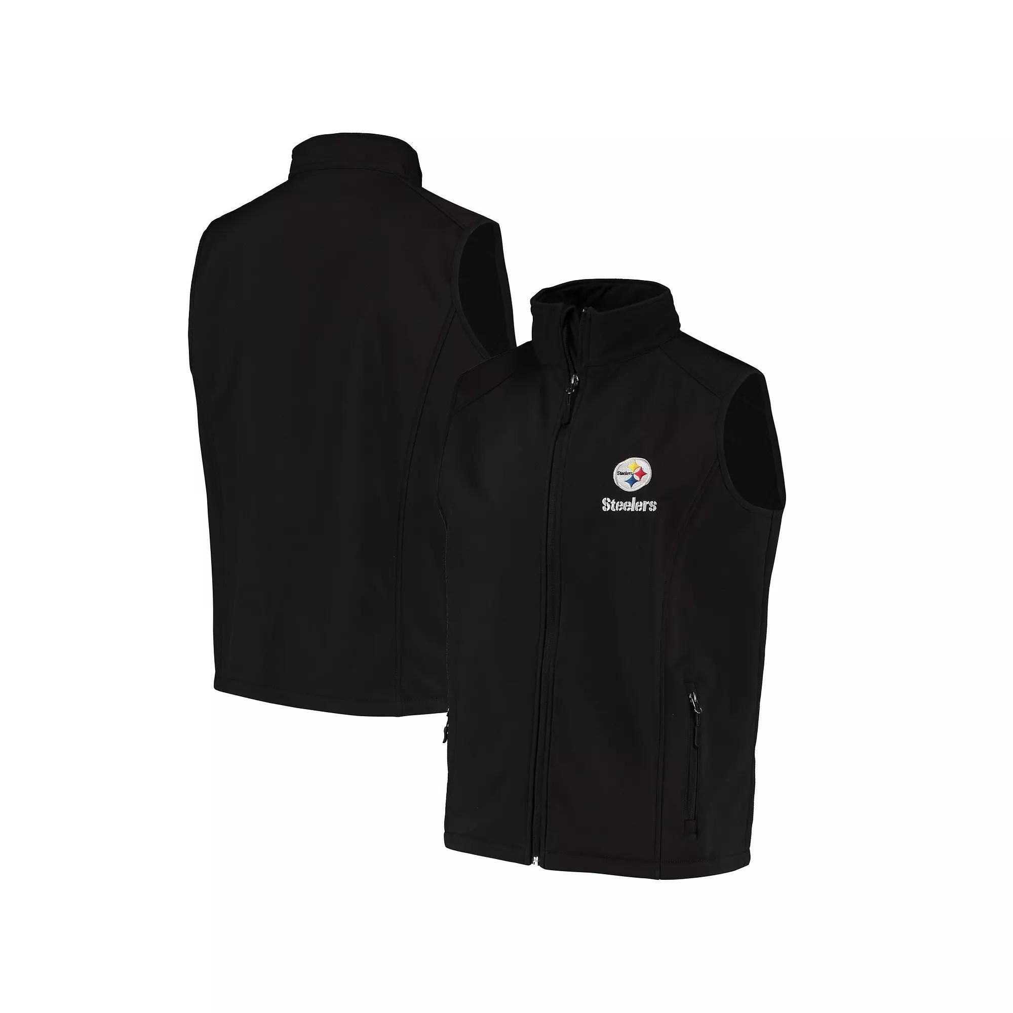 Men's Dunbrooke Black Pittsburgh Steelers Circle Archer Softshell Full-Zip Vest, Size: Small Product Image