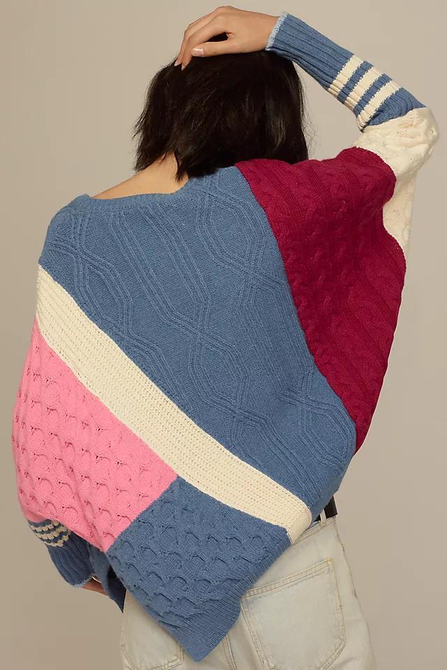 Maeve Colorblock Cable Sweater Product Image