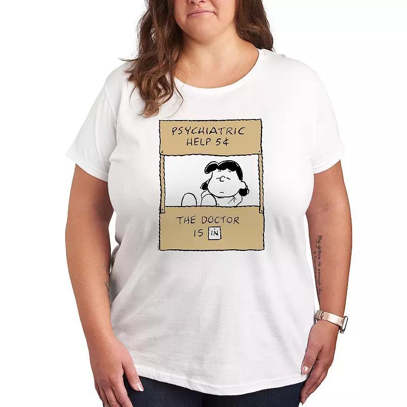 Plus Peanuts Lucy Doctor Is In Graphic Tee, Womens Product Image