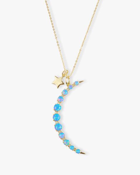 "What Dreams are Made of" Necklace - Gold|Blue Opal Product Image