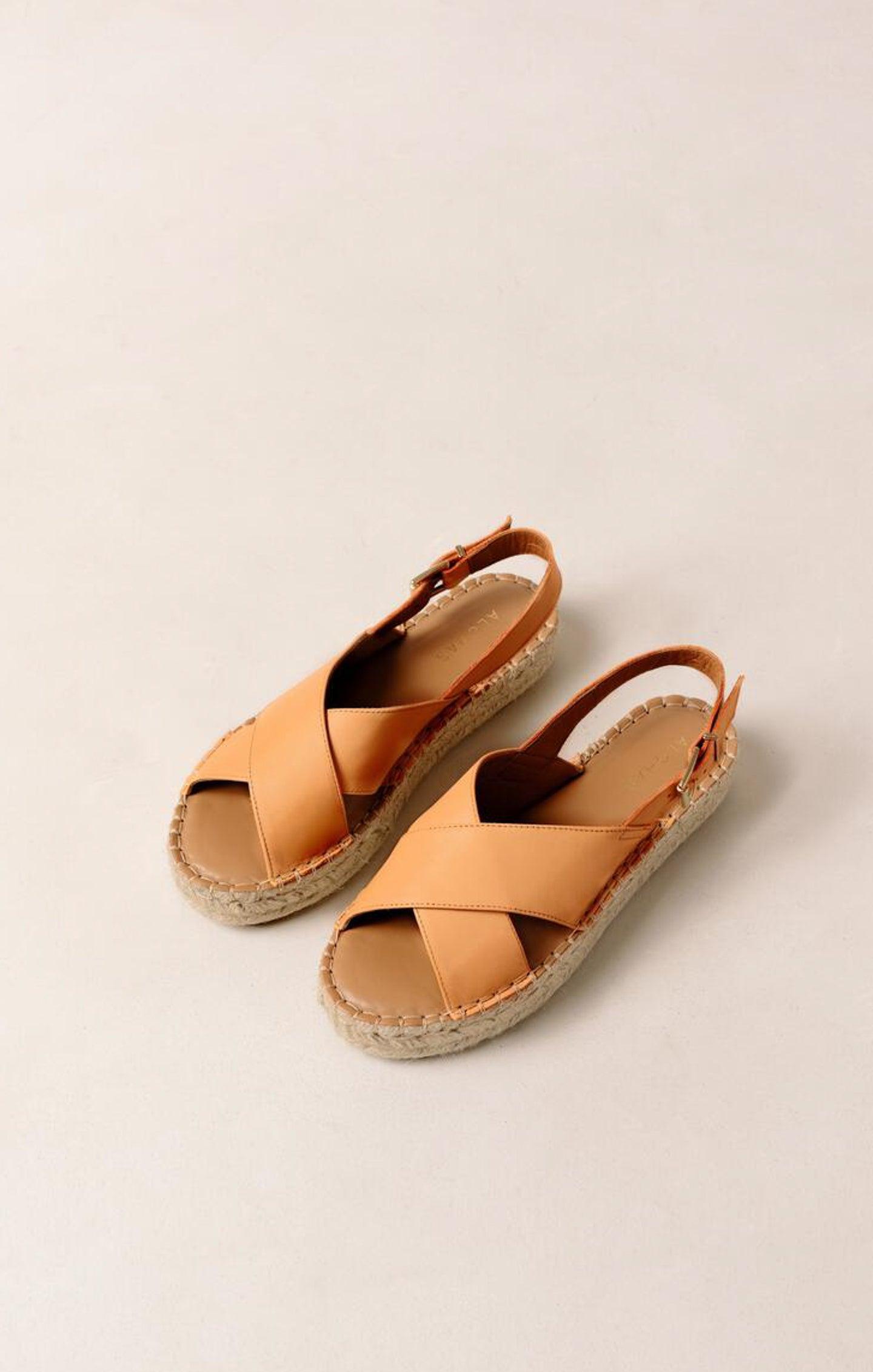 Alohas Crossed Platform Sandal ~ Tangy Orange Product Image