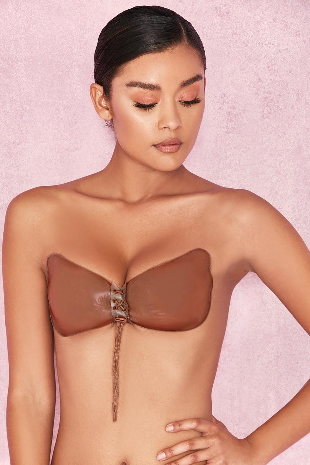 Silicon Push Up Invisible Bra - Caramel Product Image