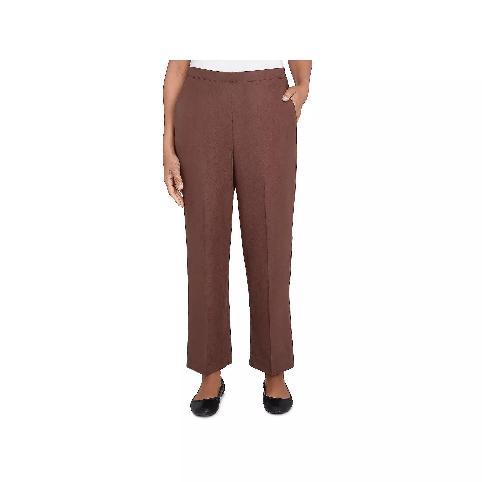 Women's Alfred Dunner Classic Slant Pocket Short Length Pant, Size: 10 Short, Brown Product Image
