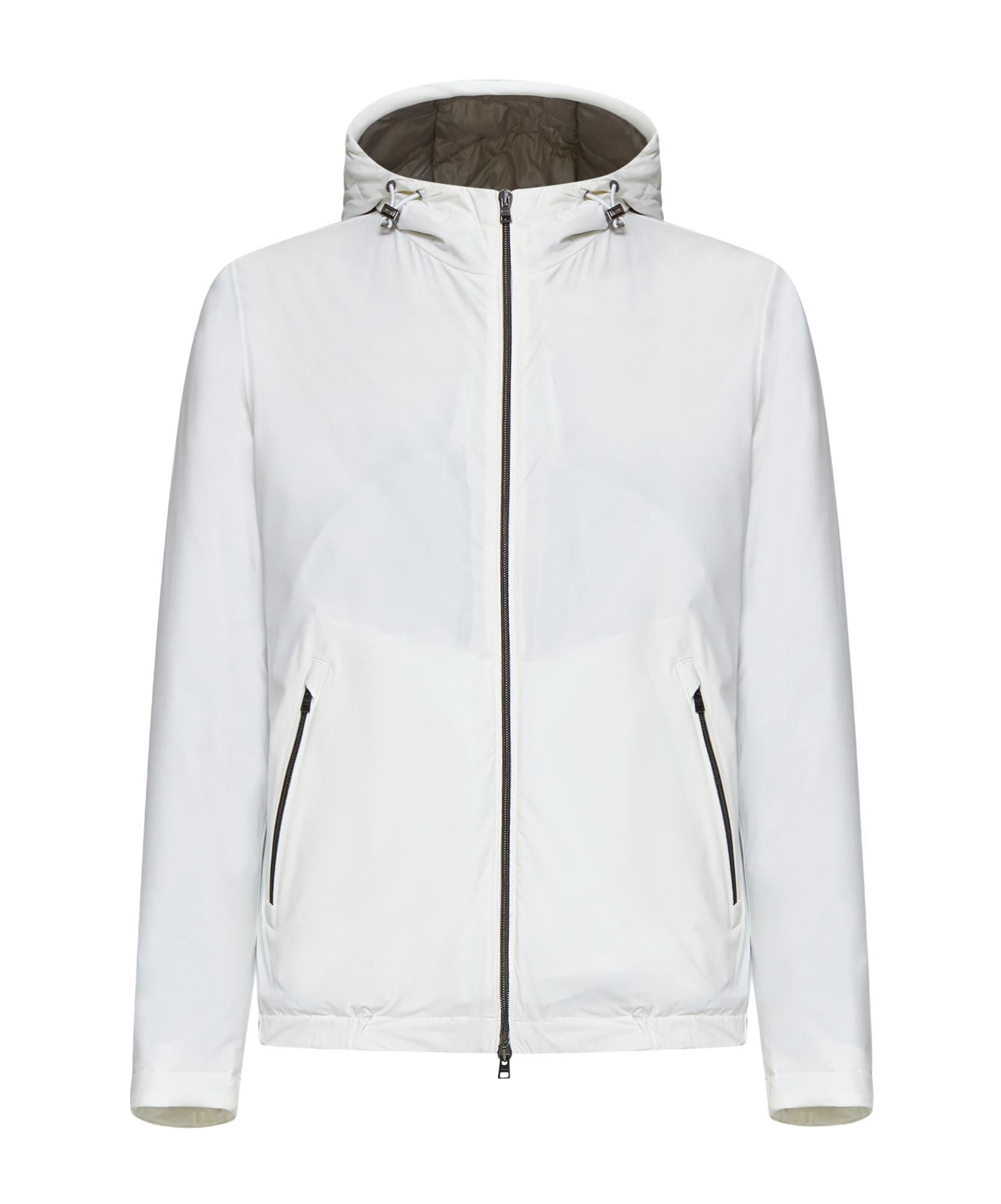 HERNO Mock Neck Hooded Jacket In White Product Image