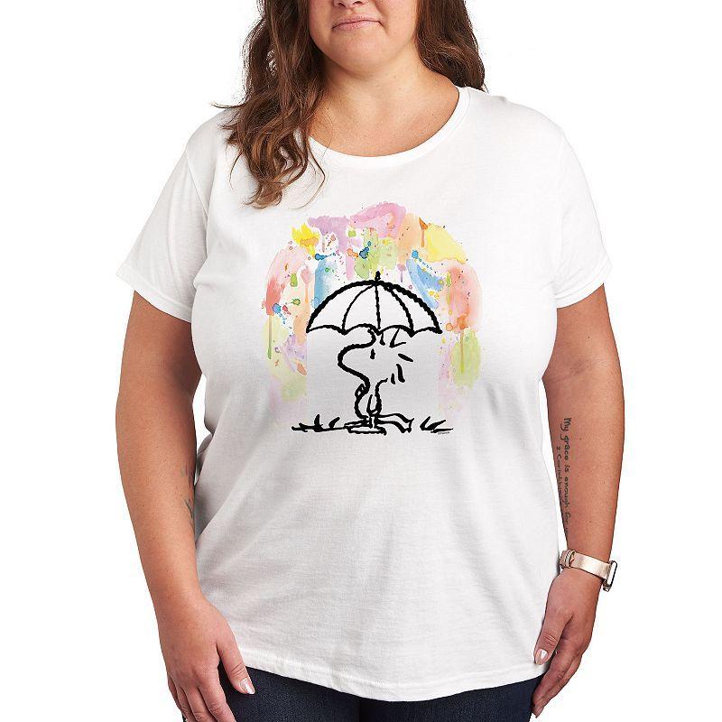 Plus Peanuts Watercolor Woodstock Graphic Tee, Womens Product Image