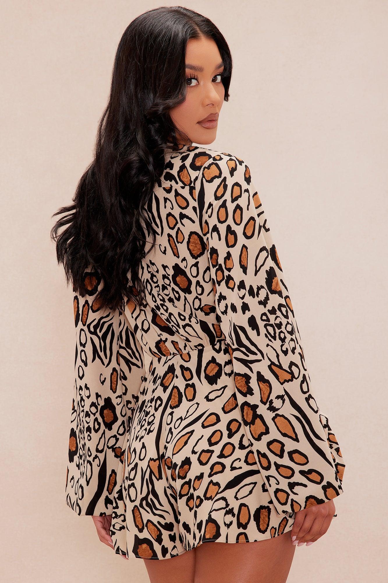 Laura Leopard Romper - Leopard Product Image