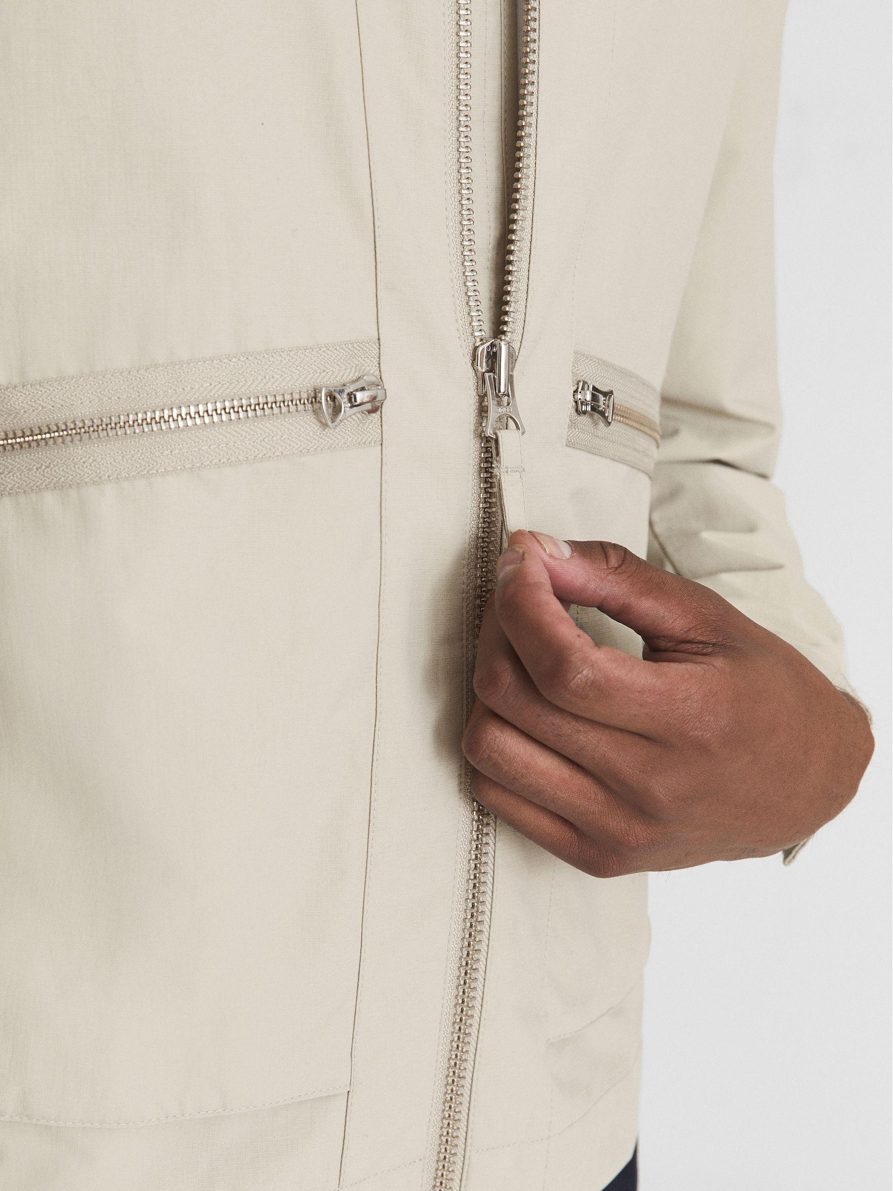 Textured Harrington Jacket in Sage Product Image