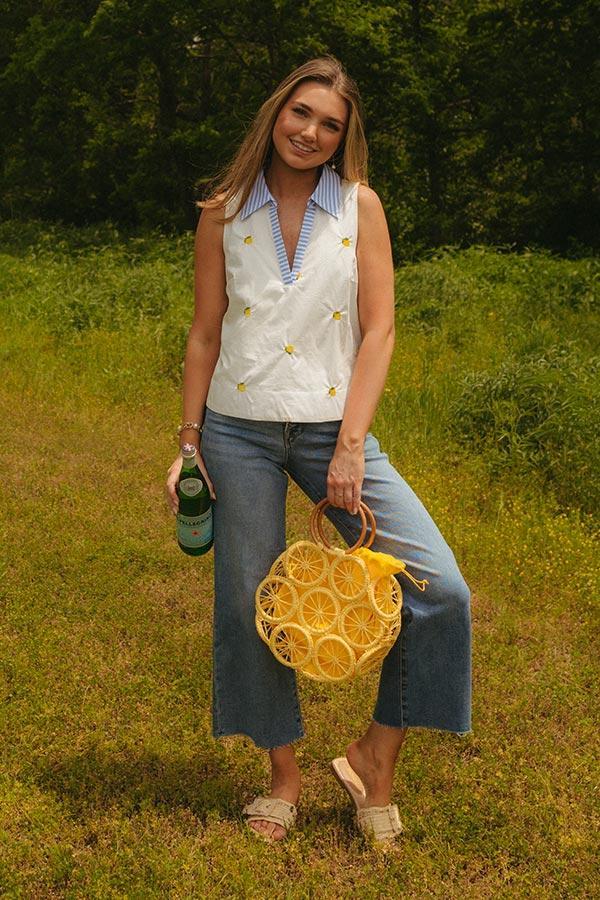 Lemon Drop Embroidered Top Product Image