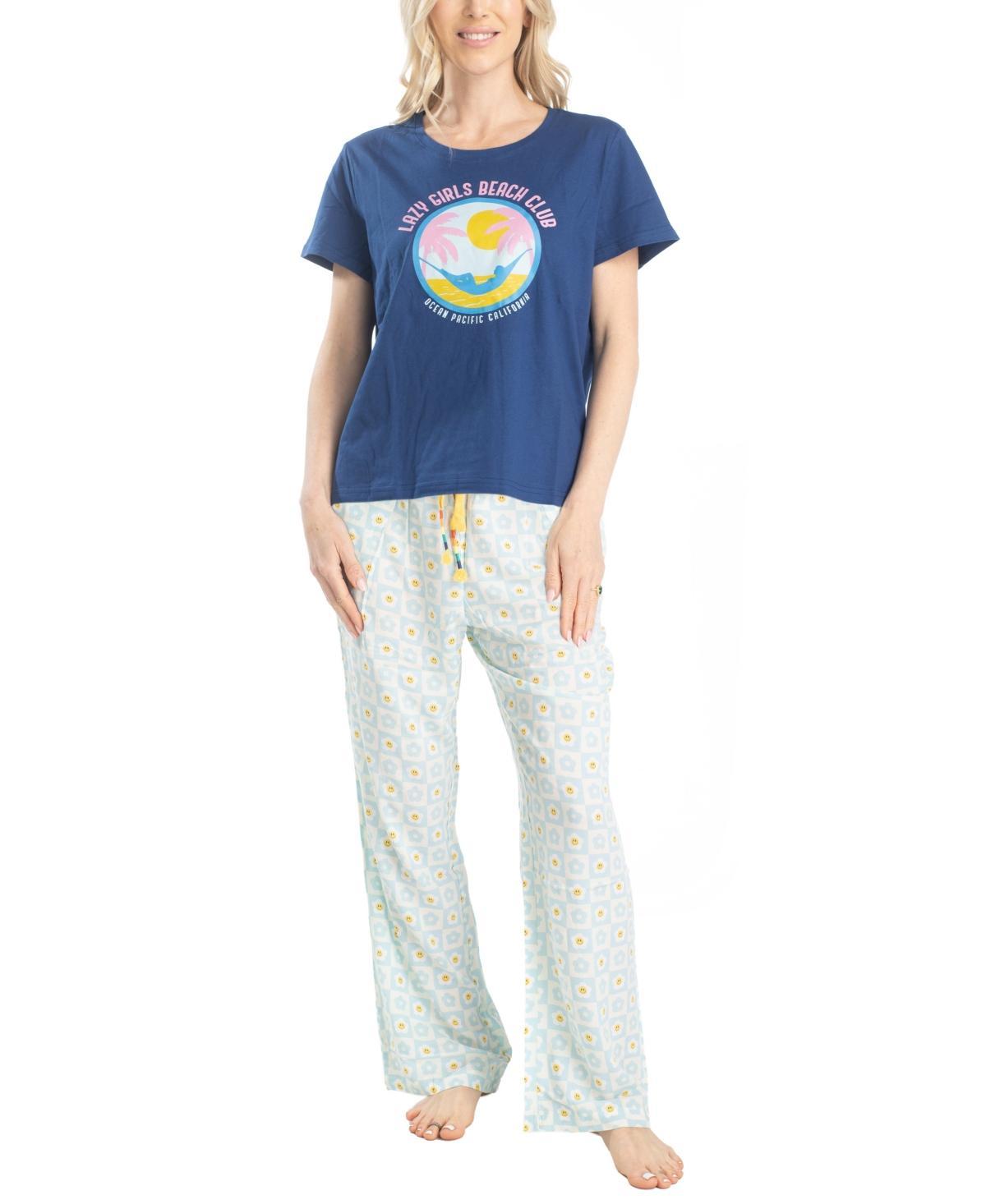 Womens Ocean Pacific Vibes Sleep Tee and Pants Set Product Image