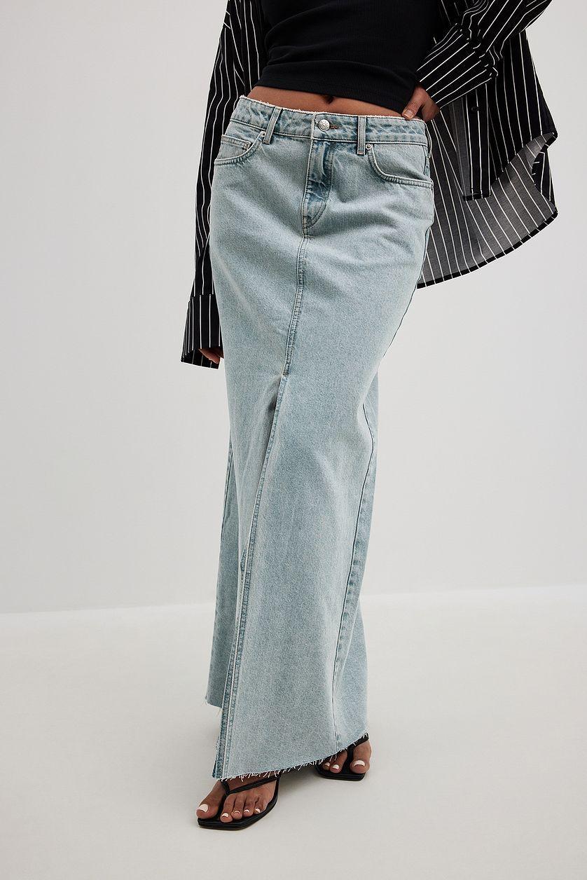 Denim Wide Maxi Skirt Product Image