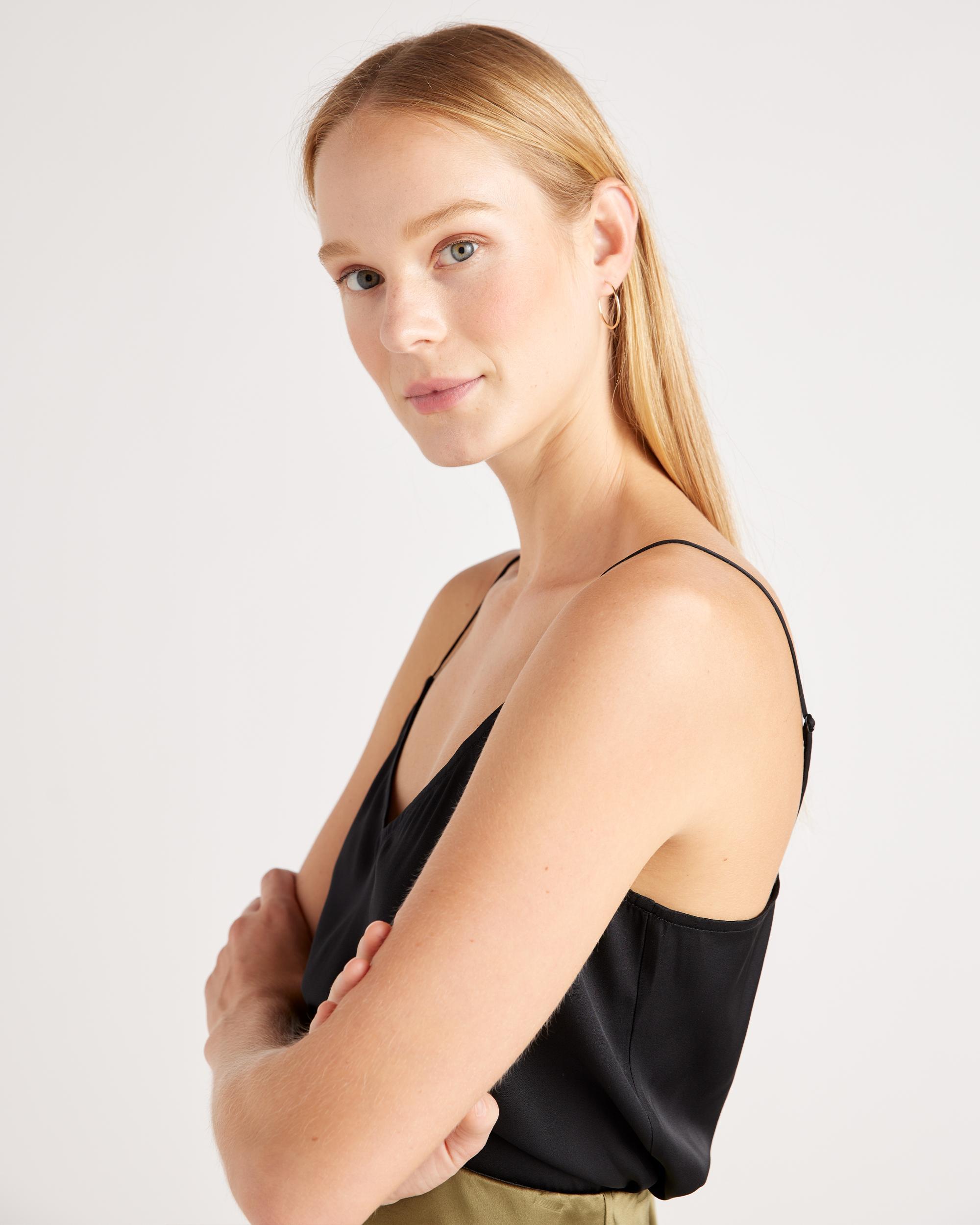 Quince | Women's 100% Washable Silk Stretch V-Neck Cami Top Product Image