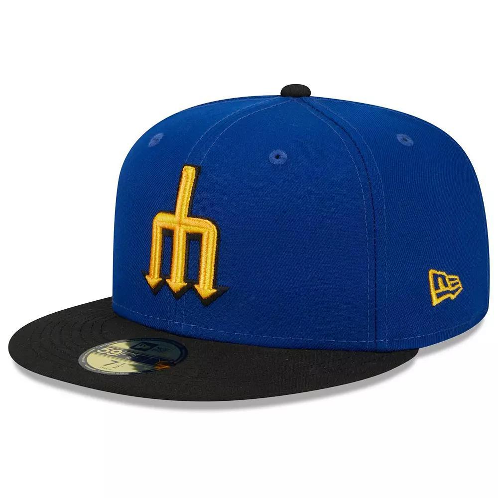 Men's New Era Royal/Black Seattle Mariners 2023 City Connect 59FIFTY Fitted Hat,  Product Image