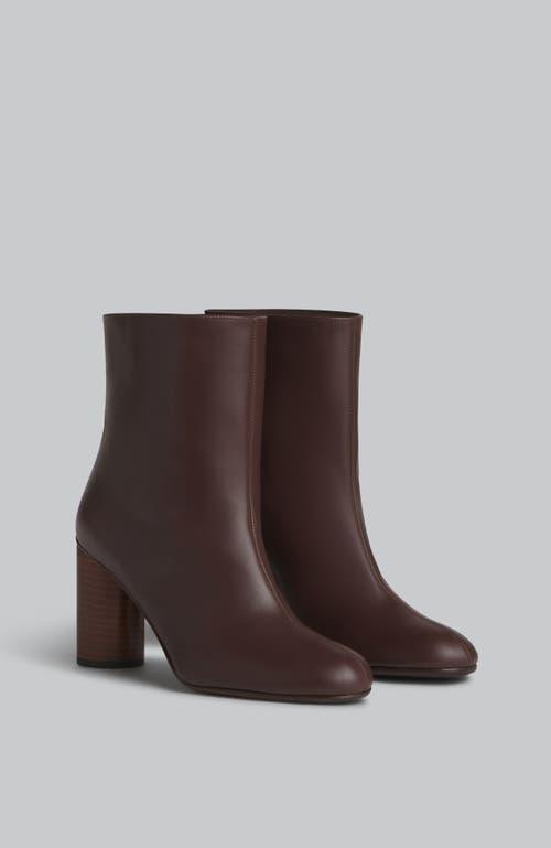 CO Front Seam Leather Ankle Boots In Brown Product Image