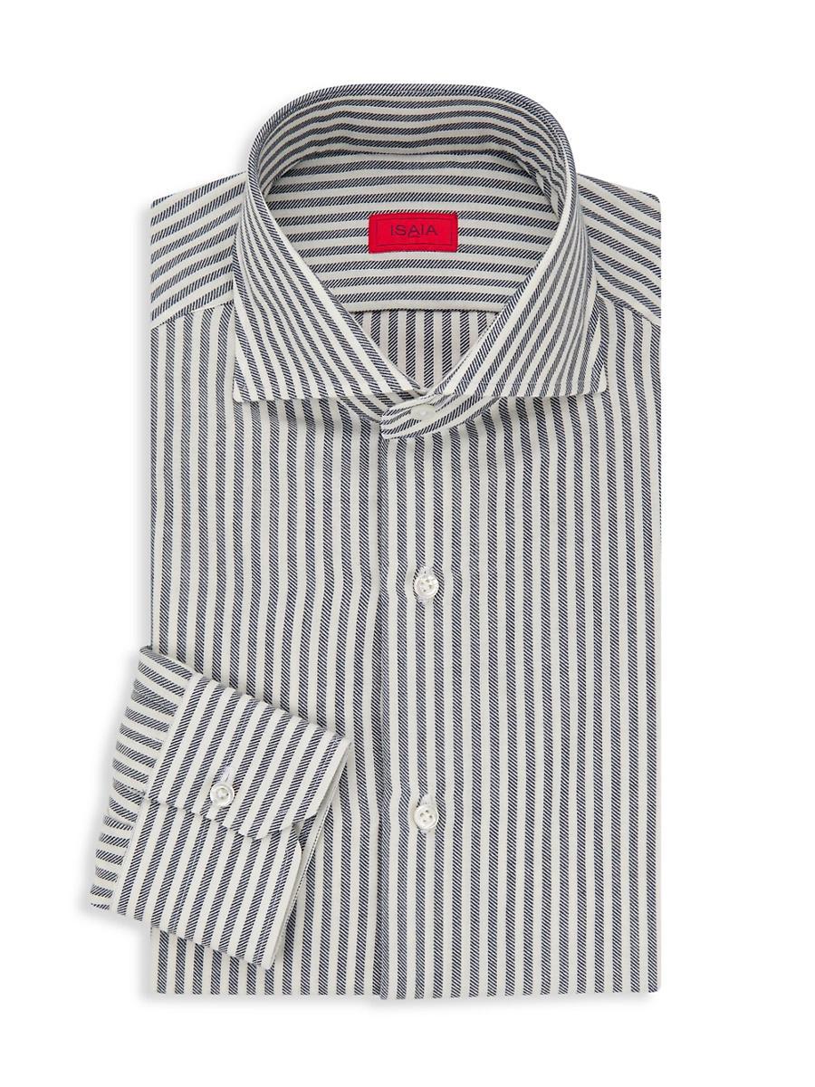 Mens Striped Cotton-Blend Dress Shirt Product Image