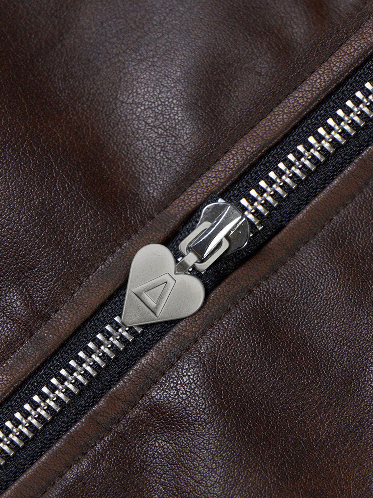 Aelfric Eden Embroidery Faux Leather Jacket Product Image