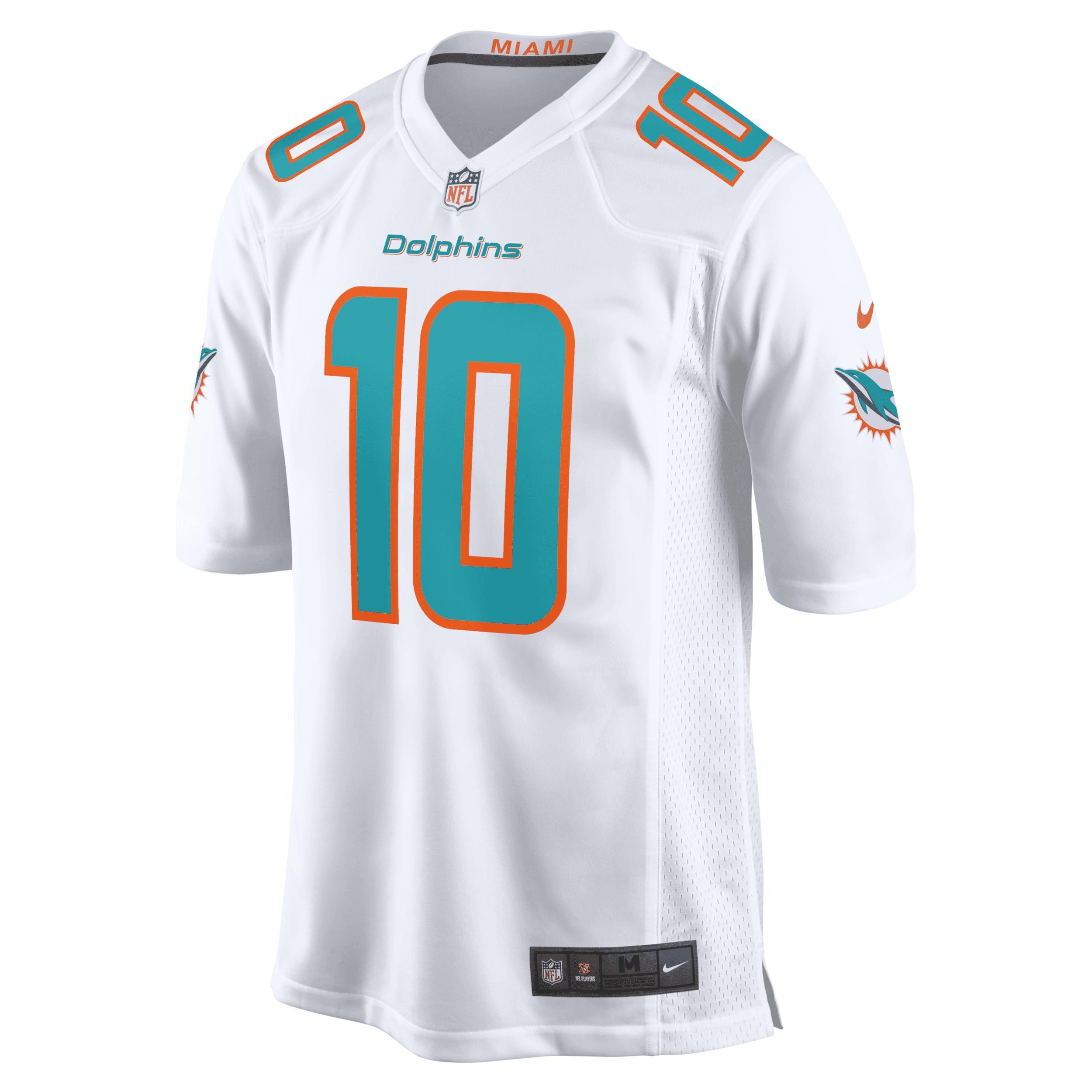 Nike Mens Tyreek Hill Miami Dolphins Game Jersey - White Product Image