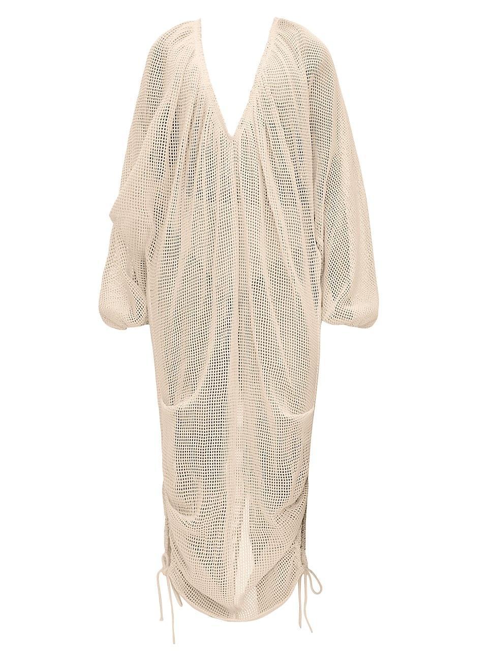 Womens Meta Cotton Mesh V-Neck Maxi Cover-Up Product Image