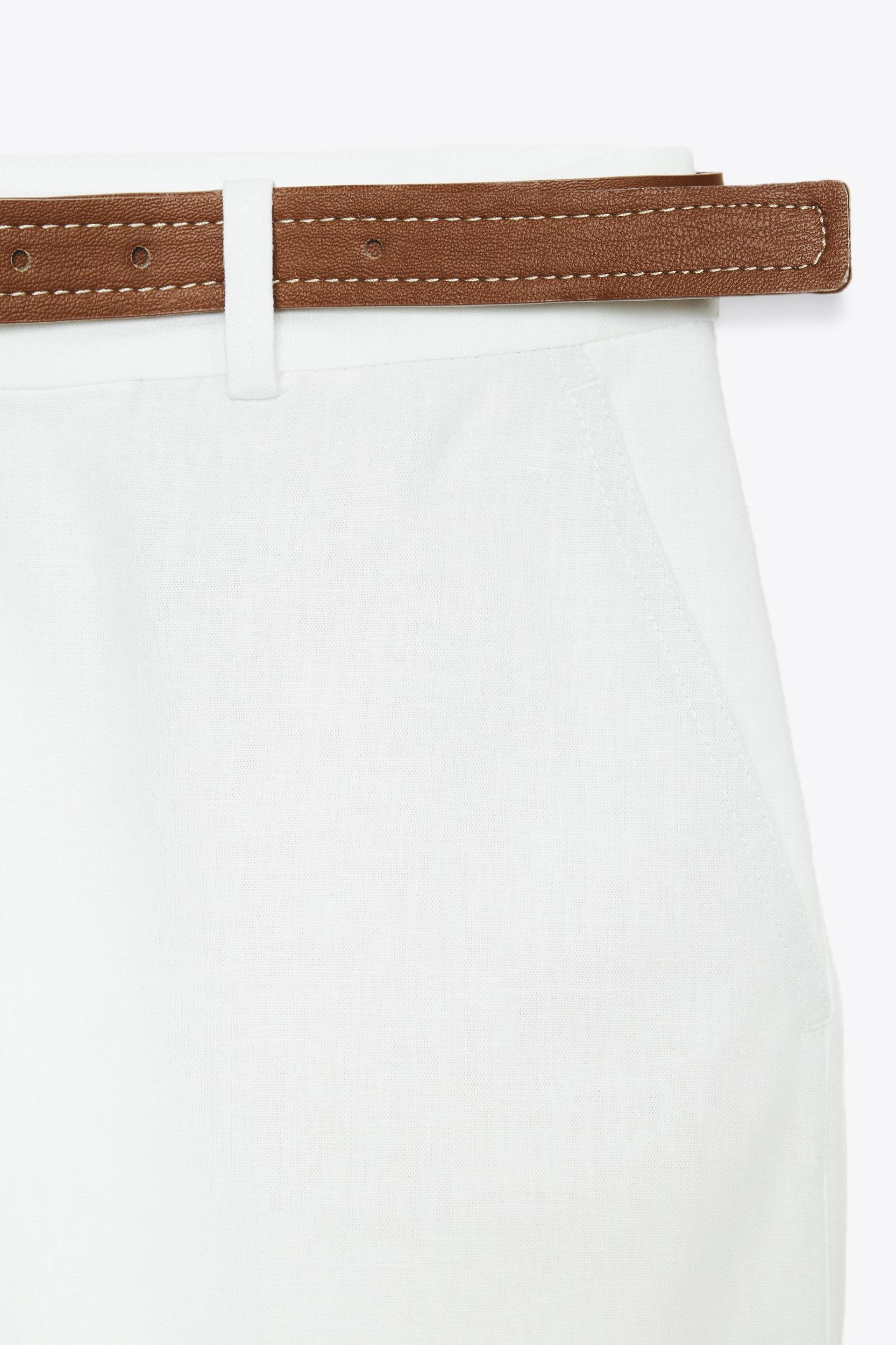 LINEN CULOTTES WITH BELT Product Image