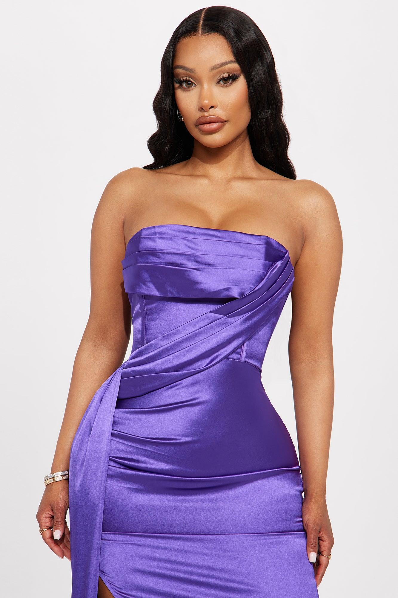 Janelle Satin Gown - Purple Product Image