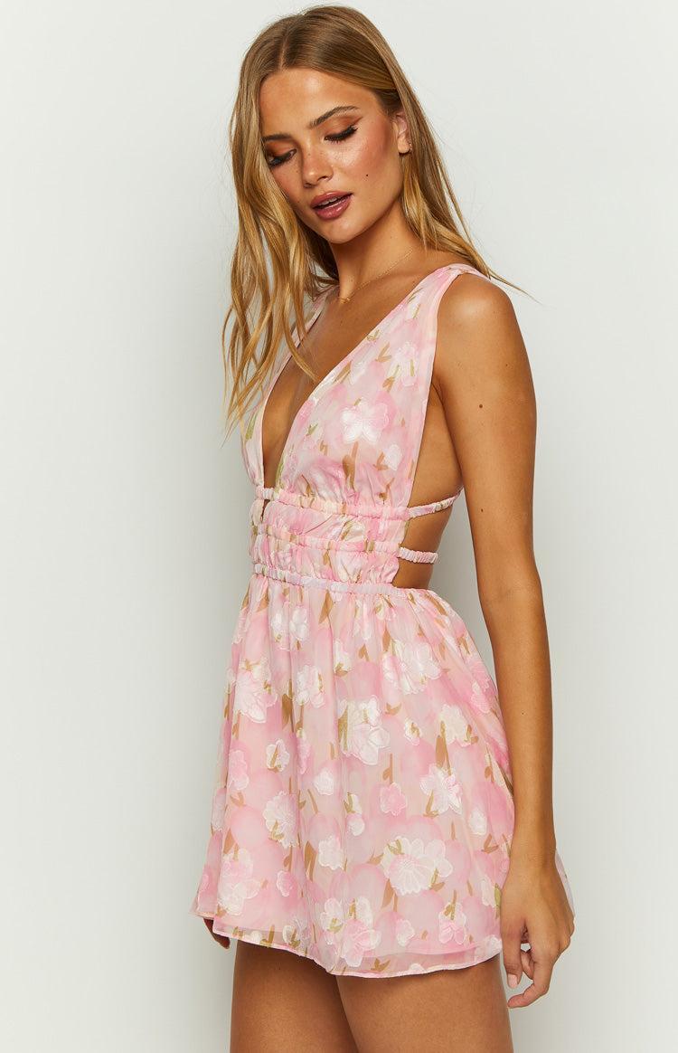 Genovia Pink Floral Chiffon Mini Dress Baby Product Image