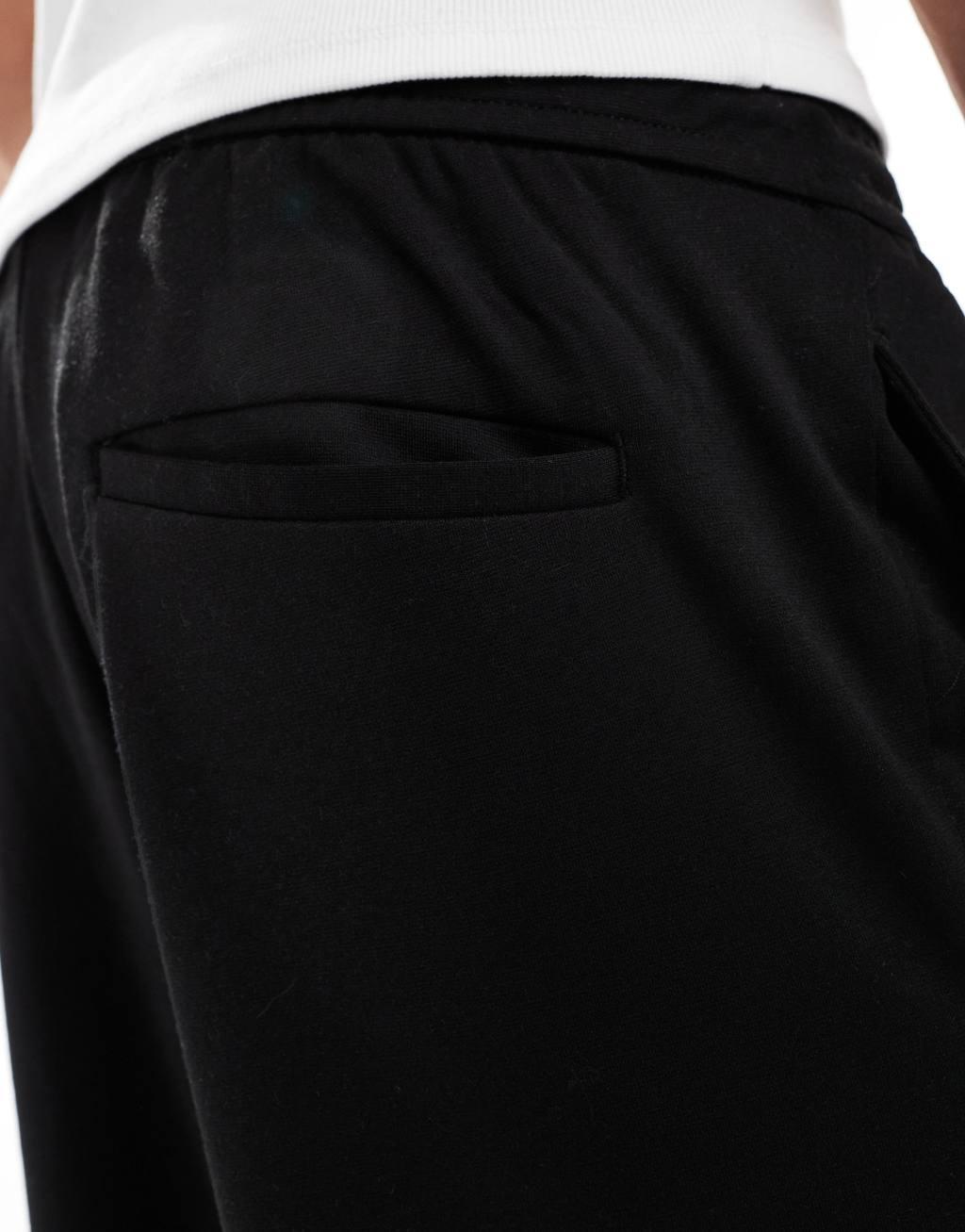Jack & Jones tapered drawstring smart pants in black  Product Image