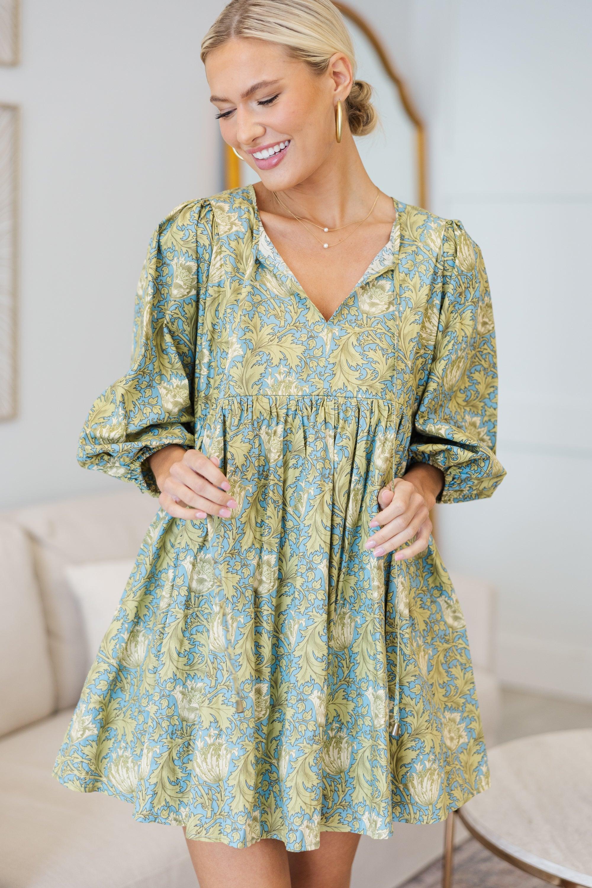 NURSING COLLECTION: It's All True Light Blue Floral Dress Female Product Image