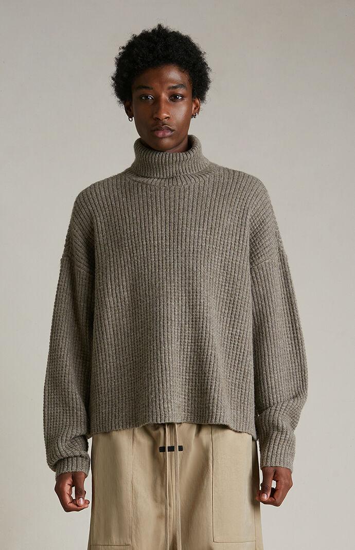 Fear of God Essentials Men's Heavy Waffle Knit Turtleneck Sweater - Product Image