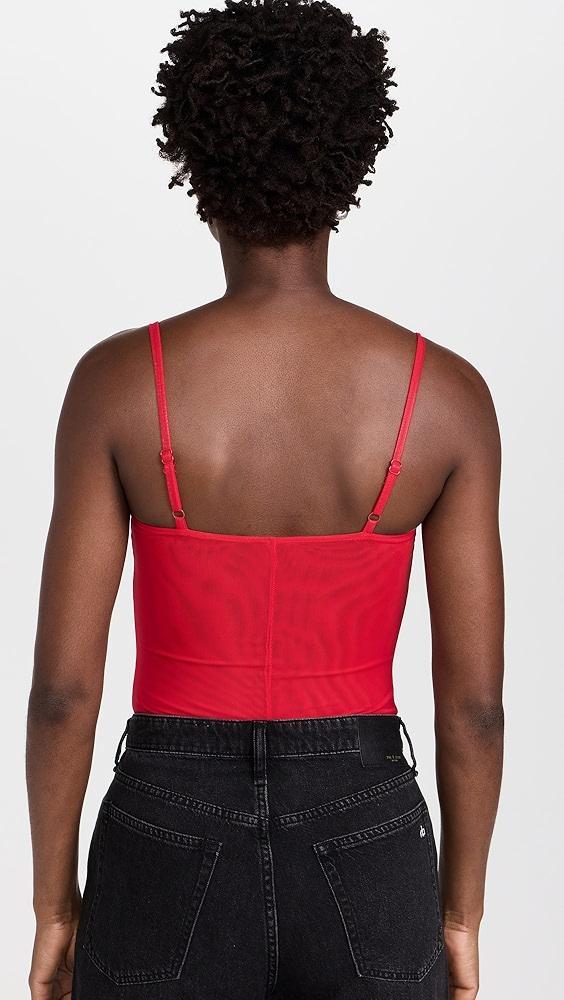 Good American Corset Demi Mesh Thong Bodysuit | Shopbop Product Image